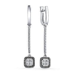 Серьги из белого золота с бриллиантами