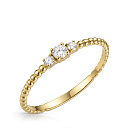 Кольцо из желтого золота с фианитом