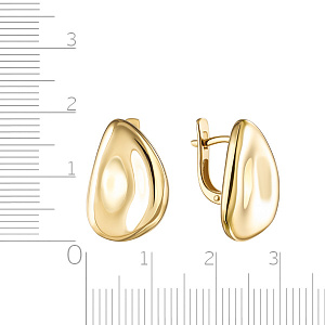 Серьги с английским замком из желтого золота