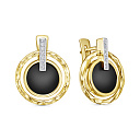 Серьги с английским замком из желтого золота с бриллиантами