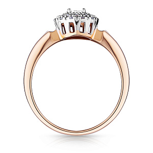 Кольцо из красного золота с бриллиантами