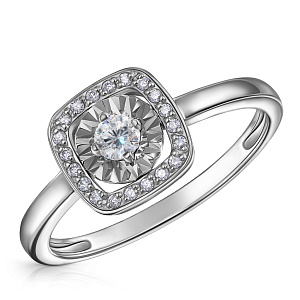 Кольцо из белого золота с бриллиантами