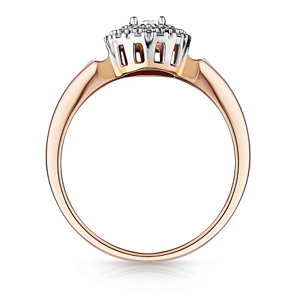 Кольцо из красного золота с бриллиантами