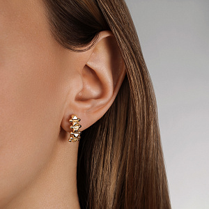 Серьги с английским замком из желтого золота