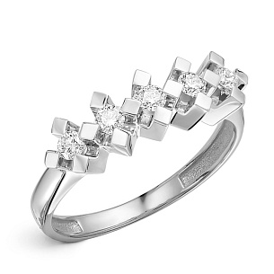 Кольцо из белого золота с бриллиантом