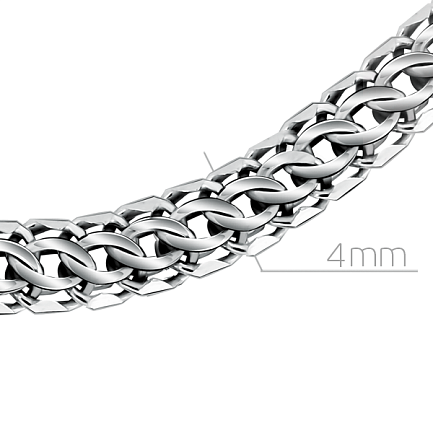 Цепь ручной работы из серебра, плетение каприз