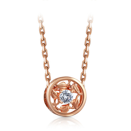 Колье из красного золота с фианитом