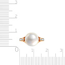 Кольцо из красного золота с жемчугом, фианитами Сваровски