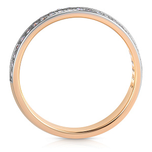 Кольцо обручальное из красного золота с бриллиантами