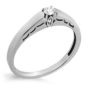 Кольцо из белого золота с бриллиантами