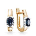 Серьги с английским замком из красного золота с сапфирами