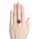 Кольцо из желтого золота с бриллиантами, рубином