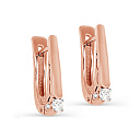 Серьги с английским замком из красного золота с бриллиантами