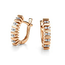 Серьги с английским замком из красного золота с бриллиантами
