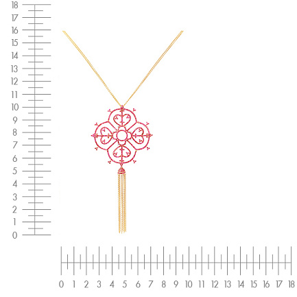 Подвеска из красного золота с бриллиантами, рубинами