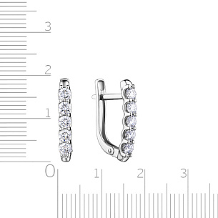 Серьги с английским замком из белого золота с бриллиантом