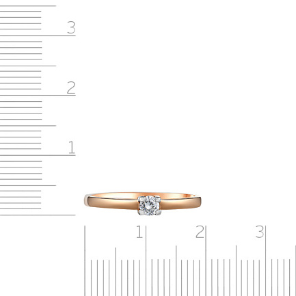 Кольцо из красного золота с бриллиантом