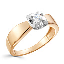 Кольцо из красного золота с бриллиантом