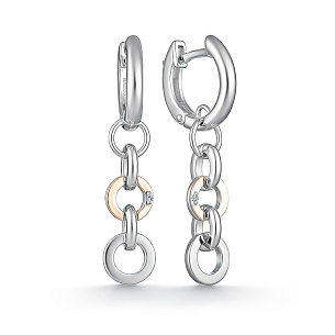 Серьги из серебра с зелёным