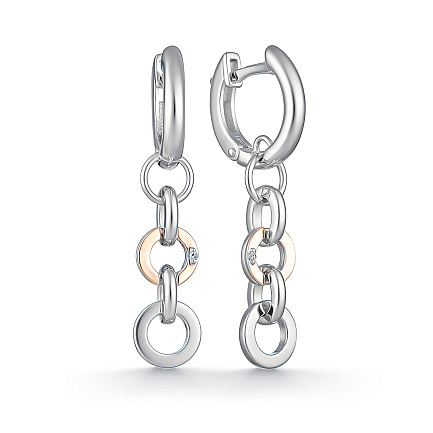 Серьги из серебра с бриллиантами