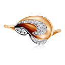 Кольцо из красного золота с фианитом