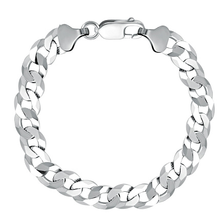 Браслет автомат из серебра, плетение панцирное