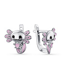 Серьги детские из серебра с эмалью