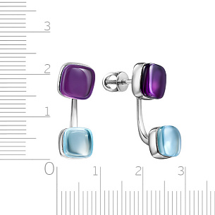 Джекеты из белого золота с топазом, аметистом