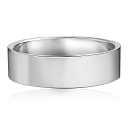 Кольцо обручальное гладкое из белого золота