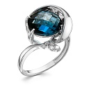 Кольцо из белого золота с бриллиантами, топазом