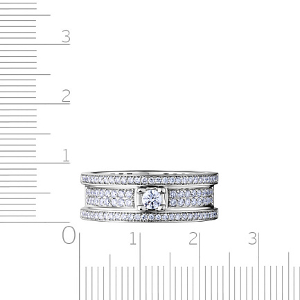 Кольцо из белого золота с бриллиантами