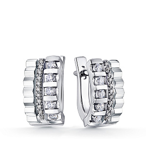 Серьги из белого золота с бриллиантами