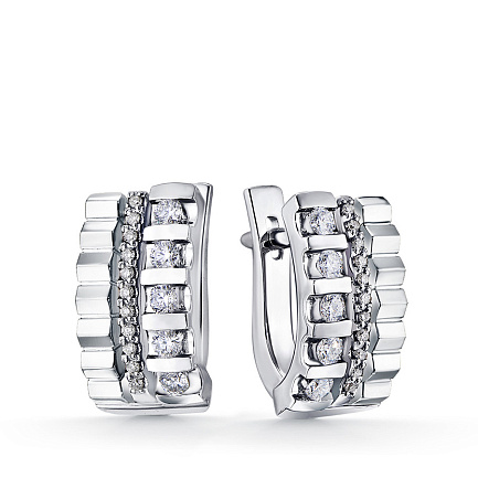 Серьги из белого золота с бриллиантами