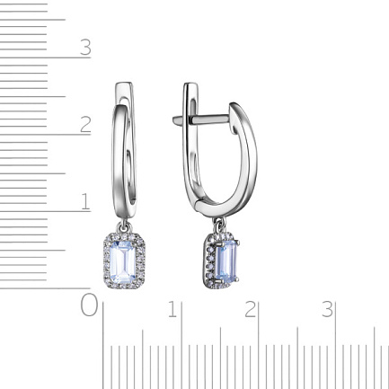 Серьги с английским замком из белого золота с бриллиантами