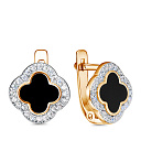 Серьги с английским замком из серебра с фианитами