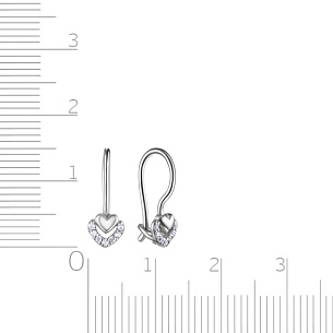 Серьги с французским замком из серебра с фианитом