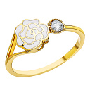 Кольцо из желтого золота с эмалью