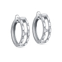 Серьги с английским замком из серебра с бриллиантами