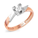 Кольцо из красного золота с бриллиантом