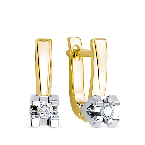 Серьги из желтого золота с бриллиантами