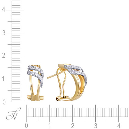 Серьги из желтого золота с бриллиантами