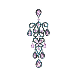 Подвеска из белого золота с аметистом