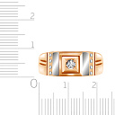 Печатка из красного золота с фианитом