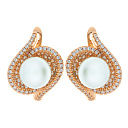 Серьги с английским замком из серебра с жемчугом