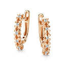 Серьги с английским замком из красного золота с бриллиантами