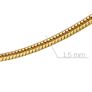 Цепь автомат из желтого золота, плетение панцирное