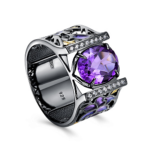 Кольцо из серебра с аметистом