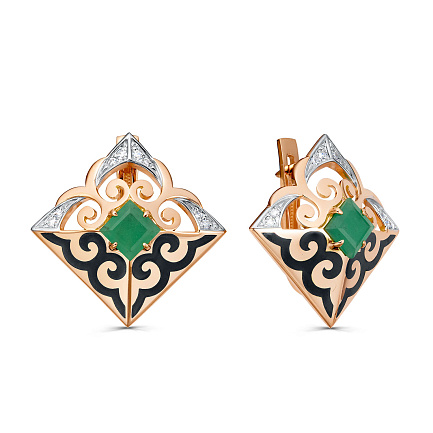 Серьги с английским замком из  золота
