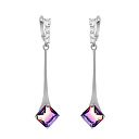 Серьги с английским замком из серебра с ситалами