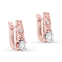 Серьги с английским замком из красного золота с бриллиантами